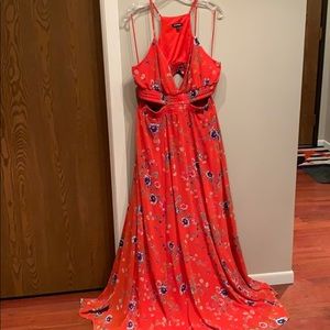 Express red maxi dress